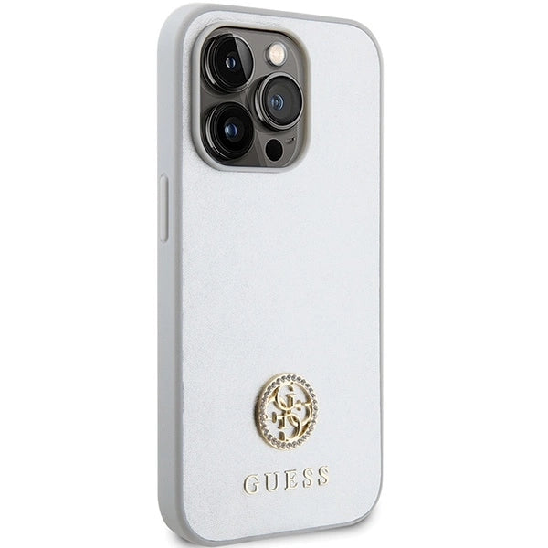 Guess Strass Metal Logo case for iPhone 15 Pro - silver_3