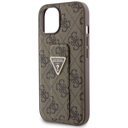 Guess Grip Stand 4G Triangle Strass case for iPhone 15 - brown_5