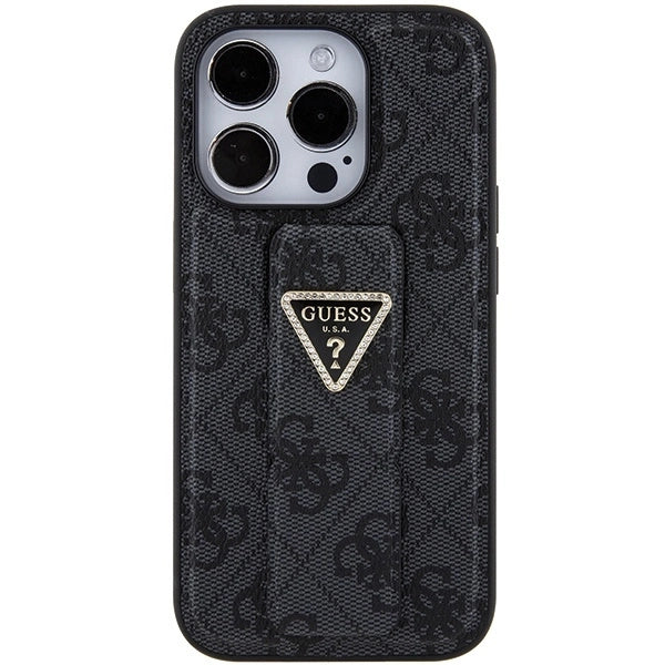Guess Grip Stand 4G Triangle Strass case for iPhone 15 Pro Max - black_3