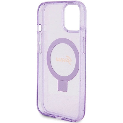 Guess Ring Stand Script Glitter MagSafe case for iPhone 15 Plus / 14 Plus - purple_6