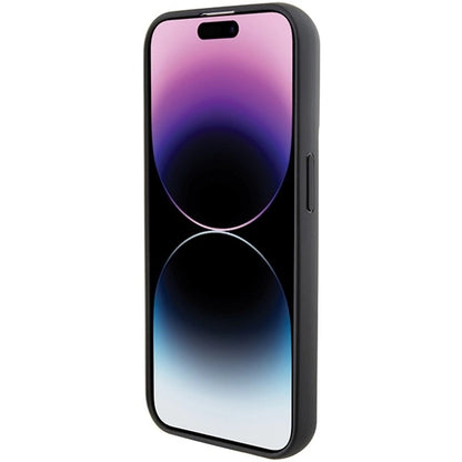 Karl Lagerfeld Gripstand Saffiano Choupette Pins case for iPhone 15 Pro - black_5
