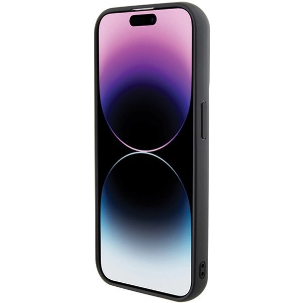 Karl Lagerfeld Gripstand Saffiano Karl&amp;Choupette Pins case for iPhone 15 Pro - black_5