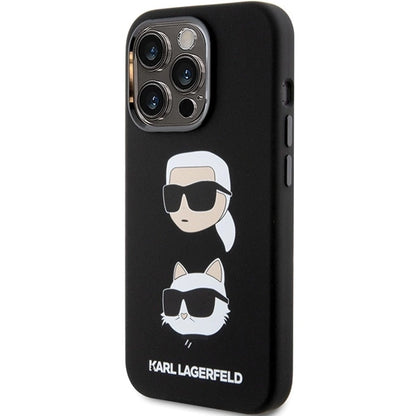 Karl Lagerfeld Silicone Karl&amp;Choupette Head case for iPhone 15 Pro - black_1