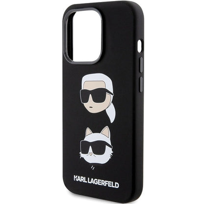 Karl Lagerfeld Silicone Karl&amp;Choupette Head case for iPhone 15 Pro - black_5