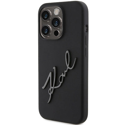 Karl Lagerfeld Silicone Karl Script case for iPhone 15 Pro - black_1