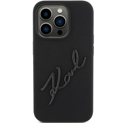 Karl Lagerfeld Silicone Karl Script case for iPhone 15 Pro - black_2
