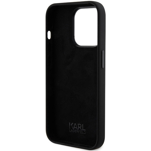 Karl Lagerfeld Silicone Ikonik Metal Pin case for iPhone 15 Pro - black_6