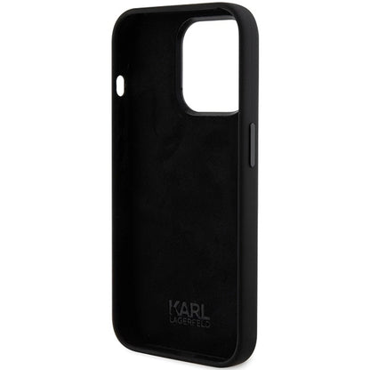 Karl Lagerfeld Silicone Ikonik Metal Pin case for iPhone 15 Pro - black_6