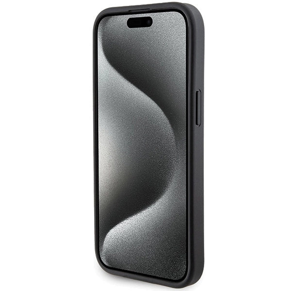 Karl Lagerfeld Gripstand Saffiano Karl&amp;Choupette Pins case for iPhone 15 Plus / 14 Plus - black_4