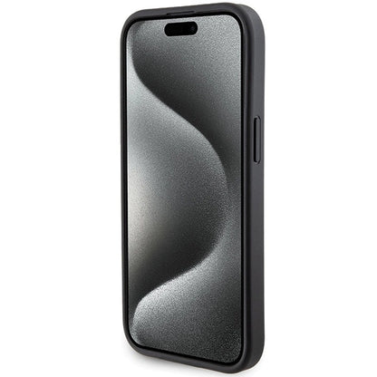 Karl Lagerfeld Gripstand Saffiano Karl&amp;Choupette Pins case for iPhone 15 Plus / 14 Plus - black_4