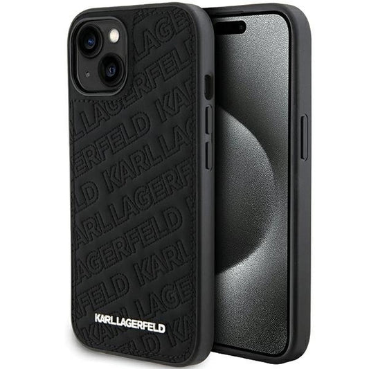 Karl Lagerfeld Quilted K Pattern case for iPhone 15 Plus / 14 Plus - black_0