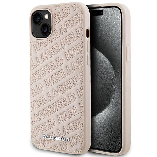 Karl Lagerfeld Quilted K Pattern case for iPhone 15 Plus / 14 Plus - pink_0