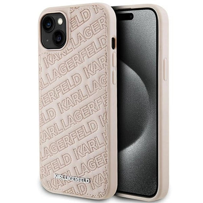 Karl Lagerfeld Quilted K Pattern case for iPhone 15 Plus / 14 Plus - pink_0