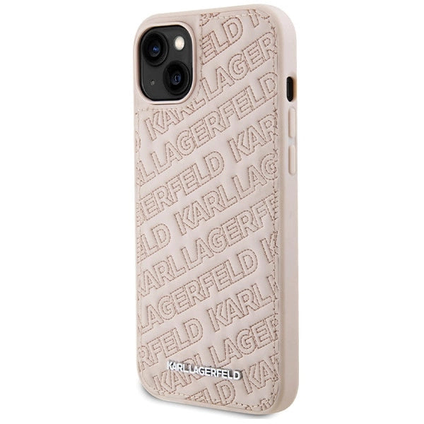 Karl Lagerfeld Quilted K Pattern case for iPhone 15 Plus / 14 Plus - pink_1