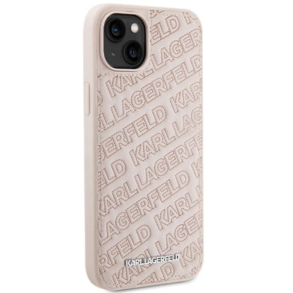 Karl Lagerfeld Quilted K Pattern case for iPhone 15 Plus / 14 Plus - pink_3