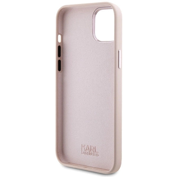 Karl Lagerfeld Silicone Choupette Metal Pin Case for iPhone 15 Plus / 14 Plus - Pink_6