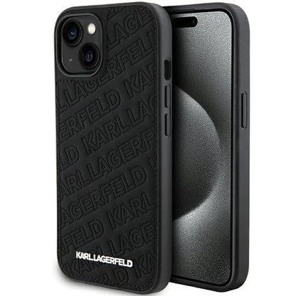 Karl Lagerfeld Quilted K Pattern case for iPhone 15 - black_0