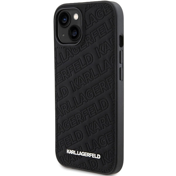 Karl Lagerfeld Quilted K Pattern case for iPhone 15 - black_1