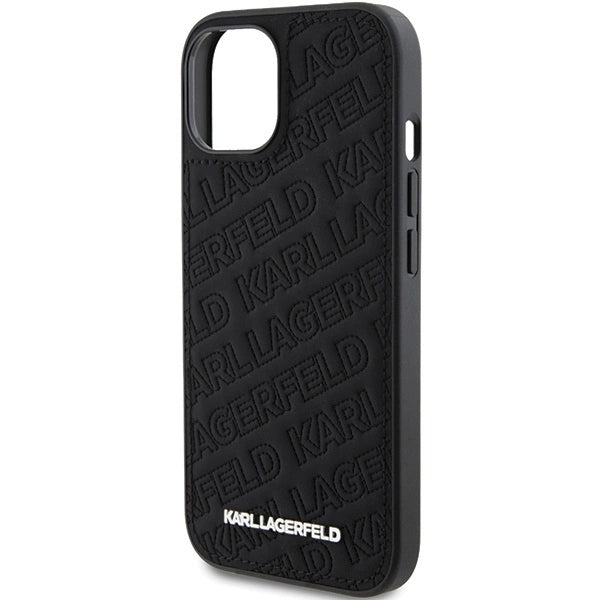 Karl Lagerfeld Quilted K Pattern case for iPhone 15 - black_5