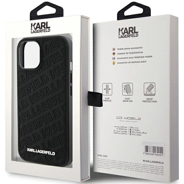 Karl Lagerfeld Quilted K Pattern case for iPhone 15 - black_7