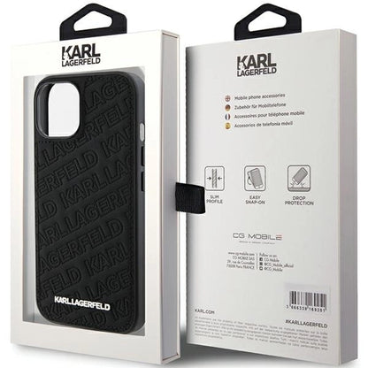 Karl Lagerfeld Quilted K Pattern case for iPhone 15 - black_7