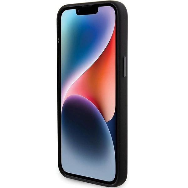 Karl Lagerfeld Silicone Choupette Metal Pin case for iPhone 15 Pro Max - black_4