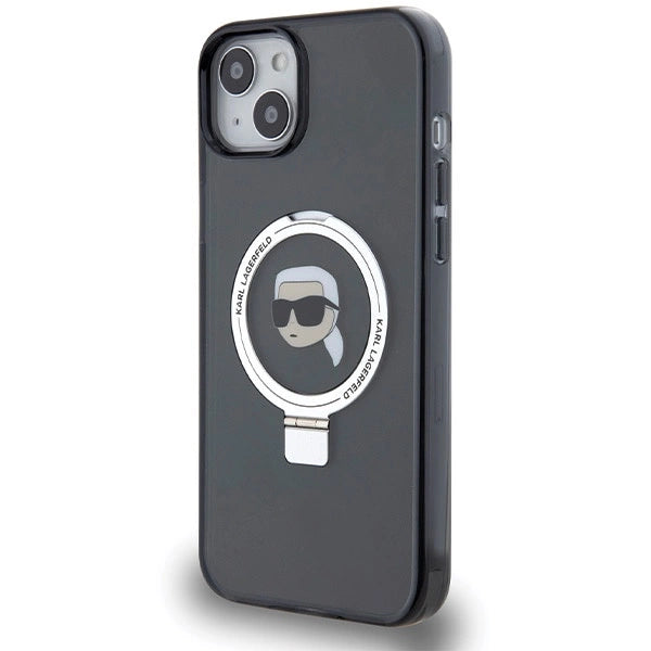 Karl Lagerfeld Ring Stand Karl Head MagSafe Case for iPhone 15 Plus / 14 Plus - Black_1