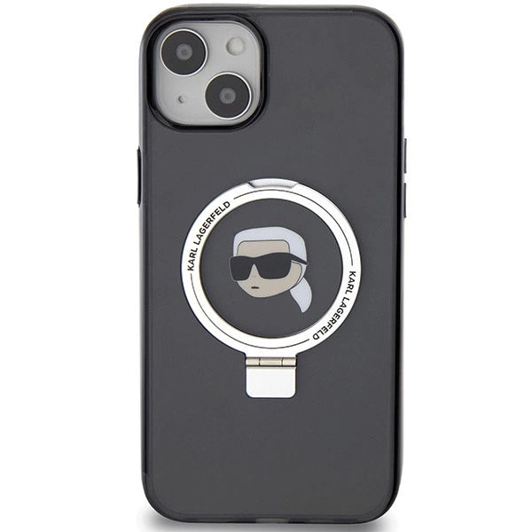 Karl Lagerfeld Ring Stand Karl Head MagSafe Case for iPhone 15 Plus / 14 Plus - Black_2