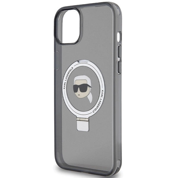 Karl Lagerfeld Ring Stand Karl Head MagSafe Case for iPhone 15 Plus / 14 Plus - Black_5