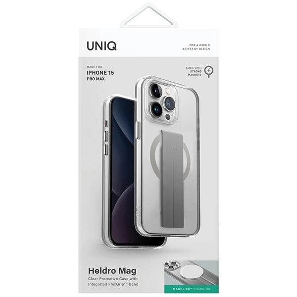 Uniq Heldro Mag Magclick Charging case for iPhone 15 Pro Max - transparent_1