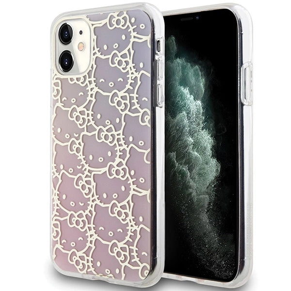 Hello Kitty IML Gradient Electrop Crowded Kitty Head Case for iPhone 11 / Xr - Pink_0