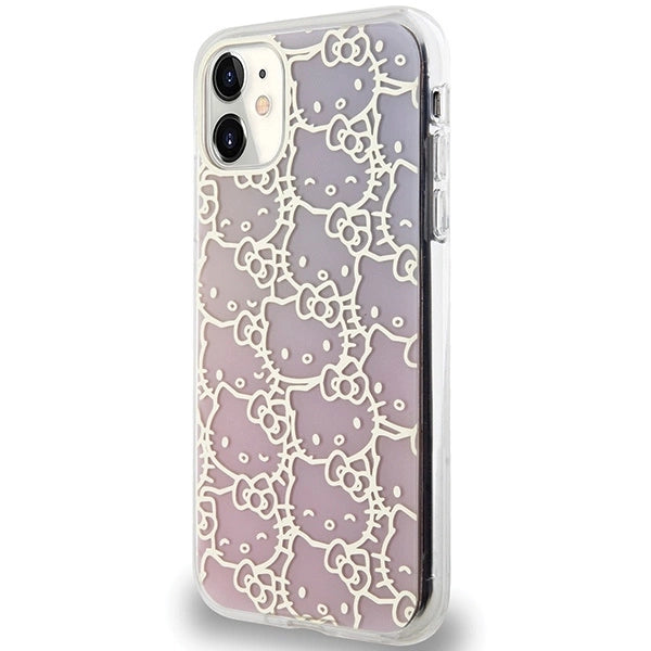 Hello Kitty IML Gradient Electrop Crowded Kitty Head Case for iPhone 11 / Xr - Pink_1