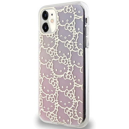 Hello Kitty IML Gradient Electrop Crowded Kitty Head Case for iPhone 11 / Xr - Pink_1