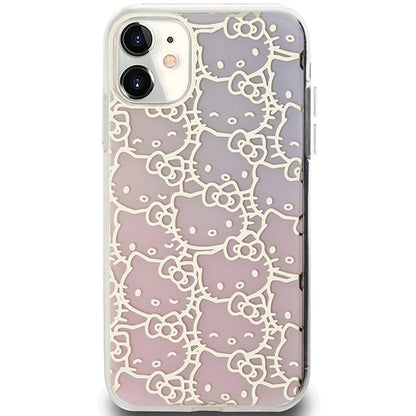 Hello Kitty IML Gradient Electrop Crowded Kitty Head Case for iPhone 11 / Xr - Pink_2