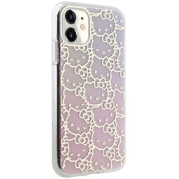 Hello Kitty IML Gradient Electrop Crowded Kitty Head Case for iPhone 11 / Xr - Pink_3