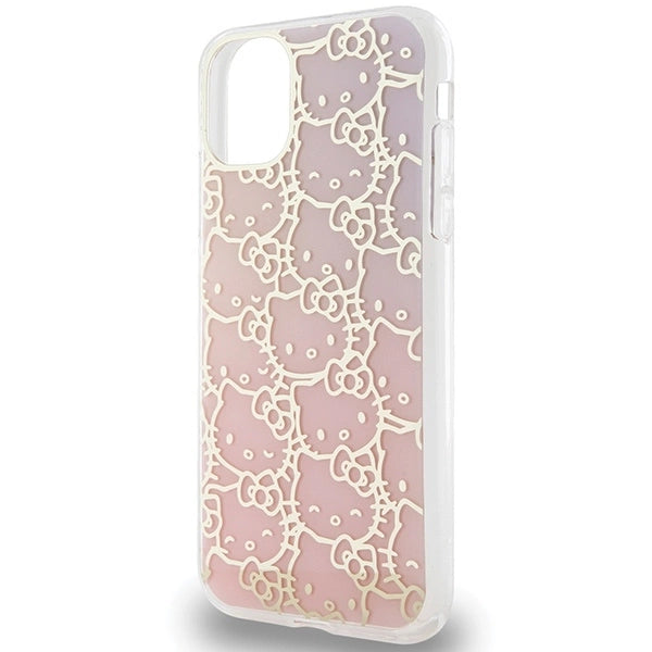 Hello Kitty IML Gradient Electrop Crowded Kitty Head Case for iPhone 11 / Xr - Pink_5