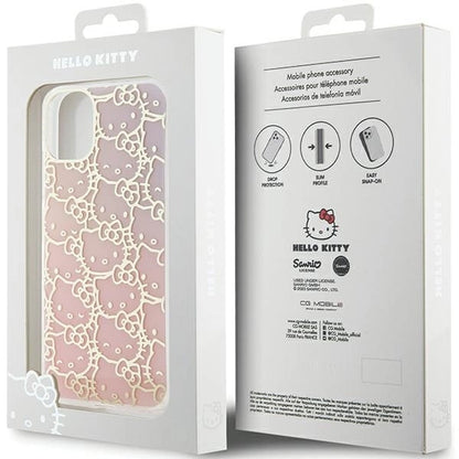 Hello Kitty IML Gradient Electrop Crowded Kitty Head Case for iPhone 11 / Xr - Pink_7