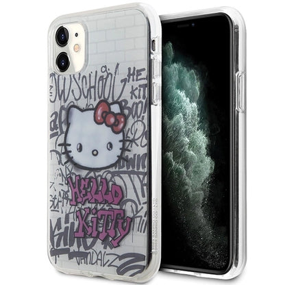 Hello Kitty IML Kitty On Bricks Graffiti case for iPhone 11 / Xr - white_0