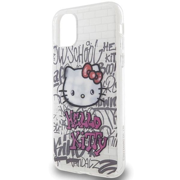 Hello Kitty IML Kitty On Bricks Graffiti case for iPhone 11 / Xr - white_5