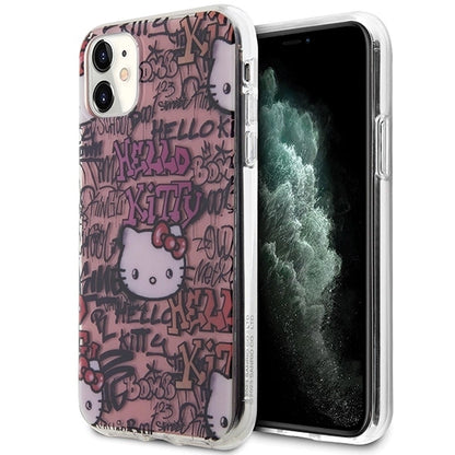 Hello Kitty IML Tags Graffiti case for iPhone 11 / Xr - pink_0