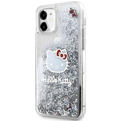 Hello Kitty Liquid Glitter Charms Kitty Head Case for iPhone 11 / Xr - Silver_1