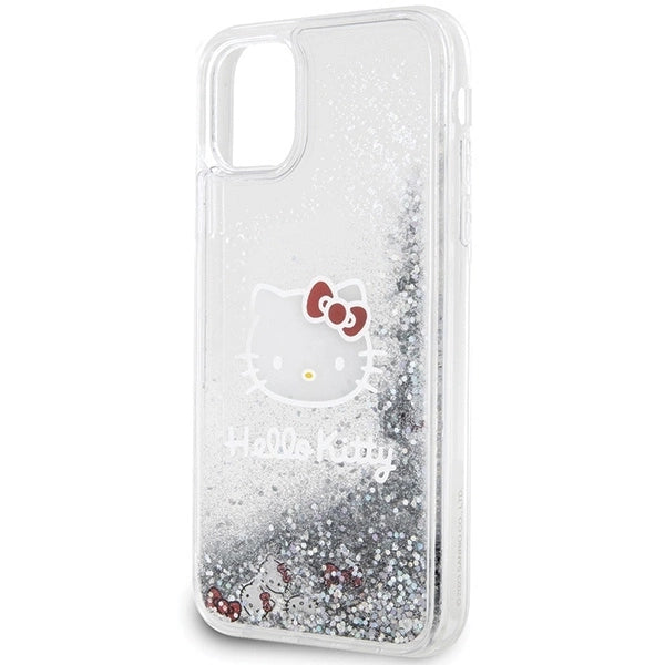 Hello Kitty Liquid Glitter Charms Kitty Head Case for iPhone 11 / Xr - Silver_5