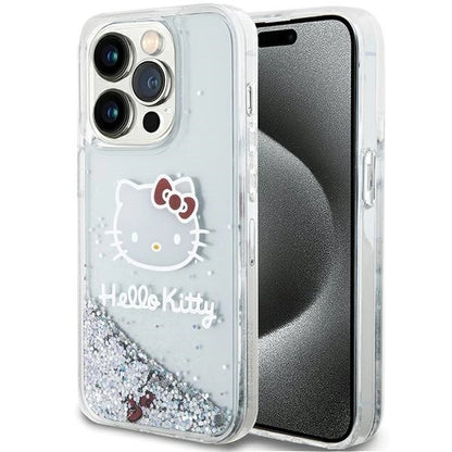 Hello Kitty Liquid Glitter Charms Kitty Head case for iPhone 13 Pro / 13 - silver_0