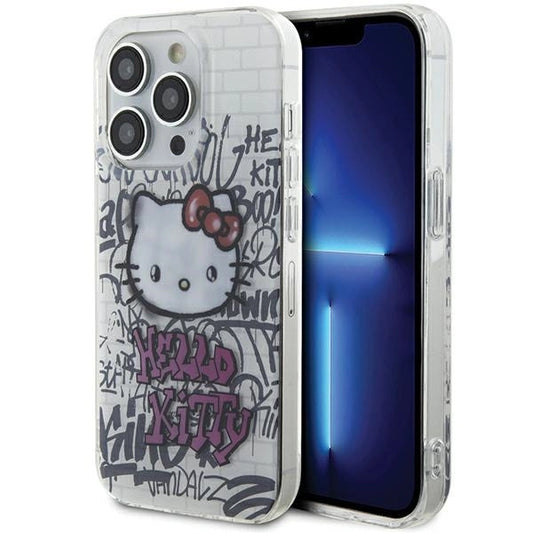 Hello Kitty IML Kitty On Bricks Graffiti case for iPhone 14 Pro Max - white_0