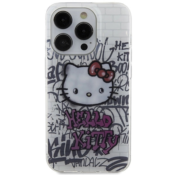 Hello Kitty IML Kitty On Bricks Graffiti case for iPhone 14 Pro Max - white_2