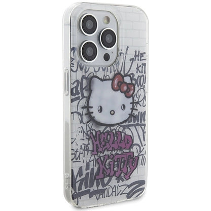 Hello Kitty IML Kitty On Bricks Graffiti case for iPhone 14 Pro Max - white_3