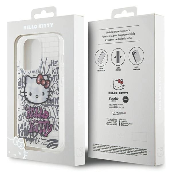 Hello Kitty IML Kitty On Bricks Graffiti case for iPhone 14 Pro Max - white_7