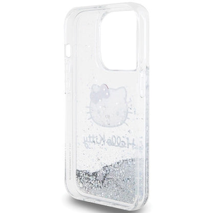 Hello Kitty Liquid Glitter Charms Kitty Head case for iPhone 14 Pro Max - silver_6