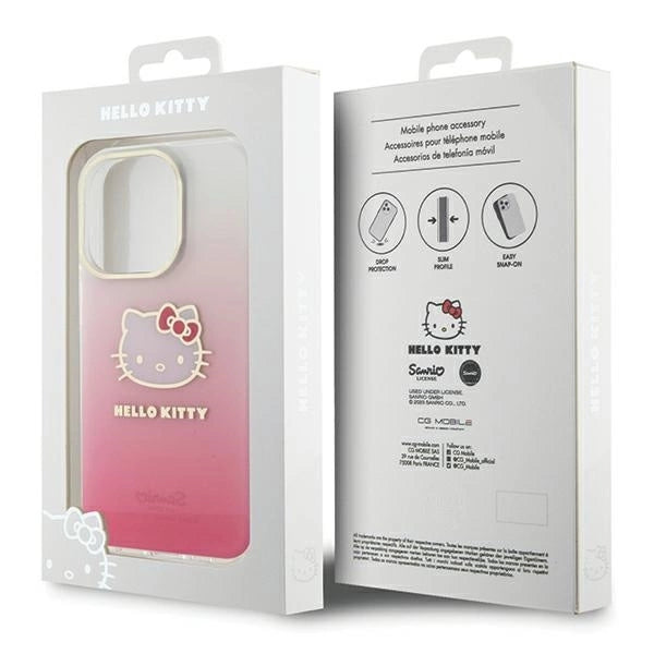 Hello Kitty IML Gradient Electrop Kitty Head case for iPhone 15 Pro - pink_7