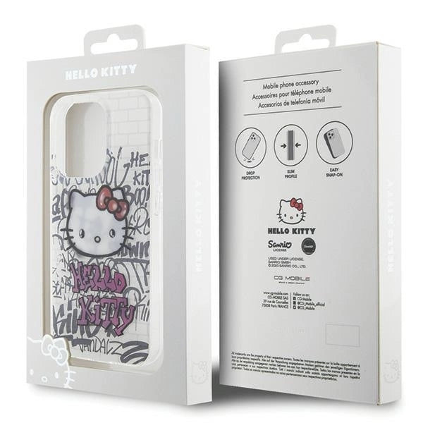 Hello Kitty IML Kitty On Bricks Graffiti case for iPhone 15 Pro - white_7